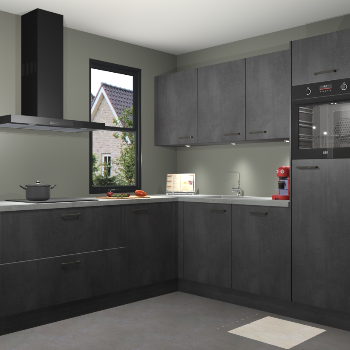 Zwarte beton keuken Wellington 21942